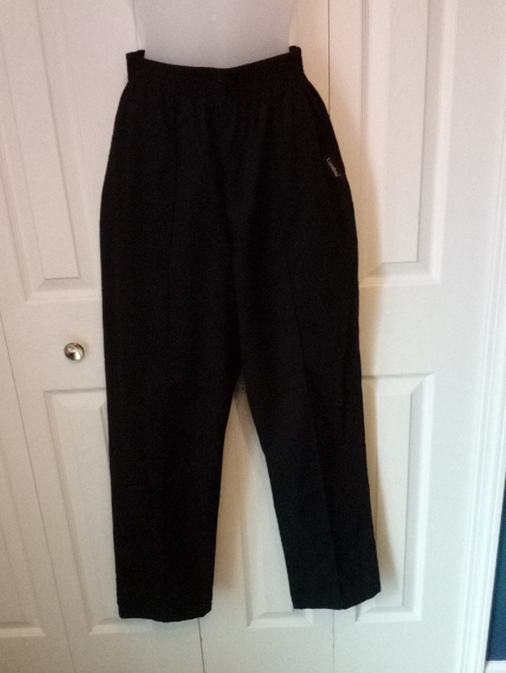 Landau Women's Black Elastic-Waist Scrub Pants